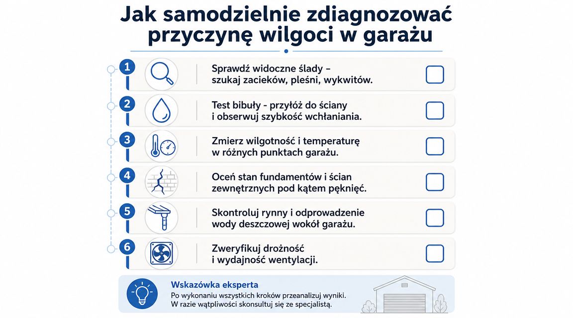 Jak samodzielnie zdiagnozować przyczynę wilgoci w garażu