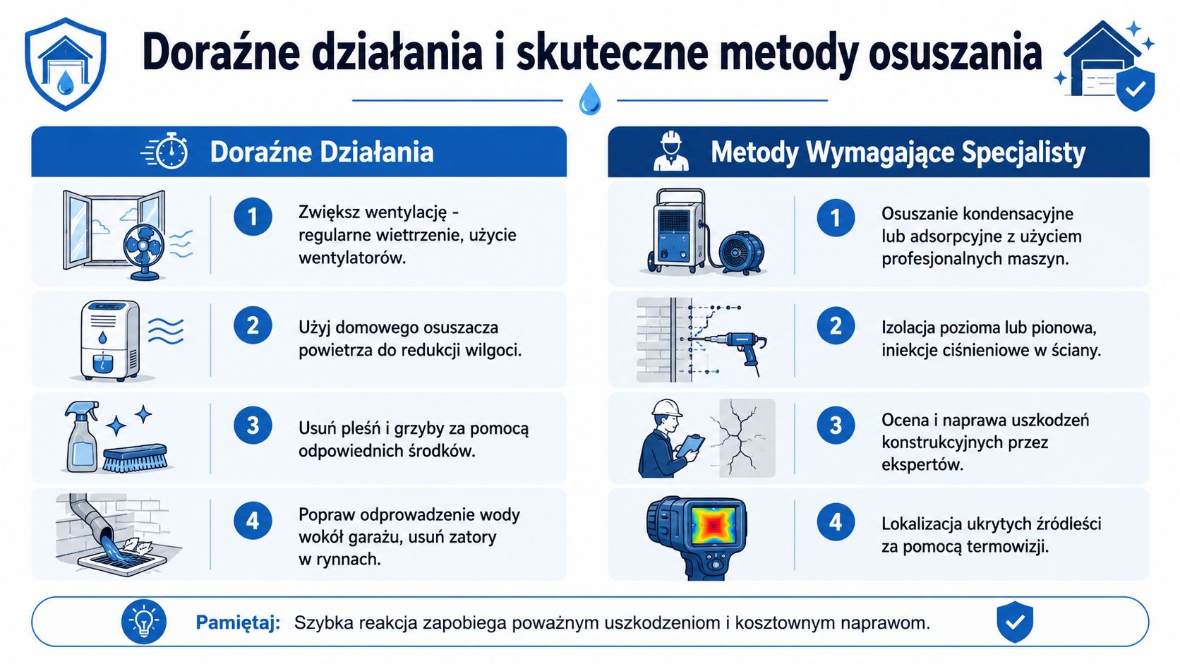 Doraźne działania i skuteczne metody osuszania